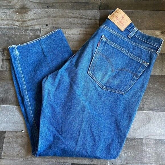 90s Vintage Levis 501XX Jean Men 40 Blue Denim USA Made Button Fly Red Tab 40x32 - Picture 1 of 12